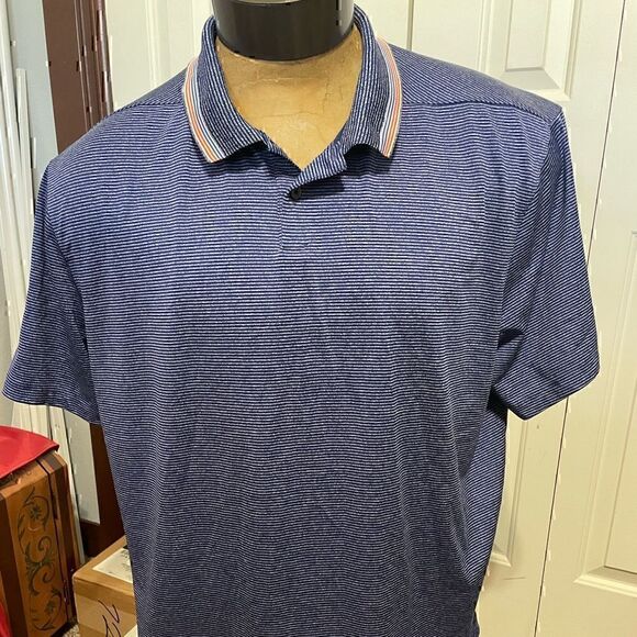 Nike DriFit Mens XL Short Sleeve Striped Polo - Picture 1 of 5